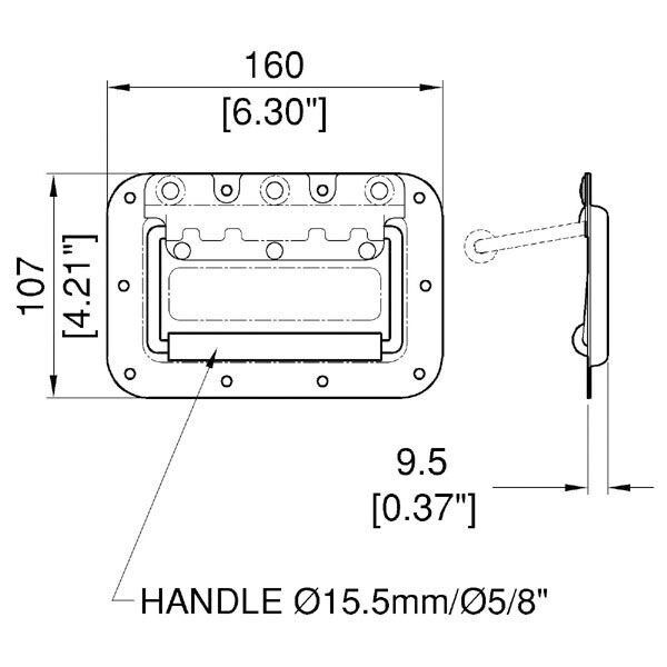 Main product image for Penn-Elcom H7154K Spring Flex Cabinet Handle Black 260-701